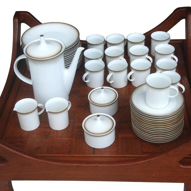 White Mid 20th Century Vintage Kontrollstelle for Rosenthal Germany Coffee / Dessert Set 54 Pieces For Sale - Image 8 of 8