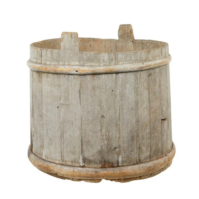 Large Antique Scandinavian Pine Storage Barrel, 1850 For Sale - Image 9 of 11