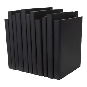 Decorative Books - Onyx Oversized Paper Wrapped Books - Black Books By The Foot
