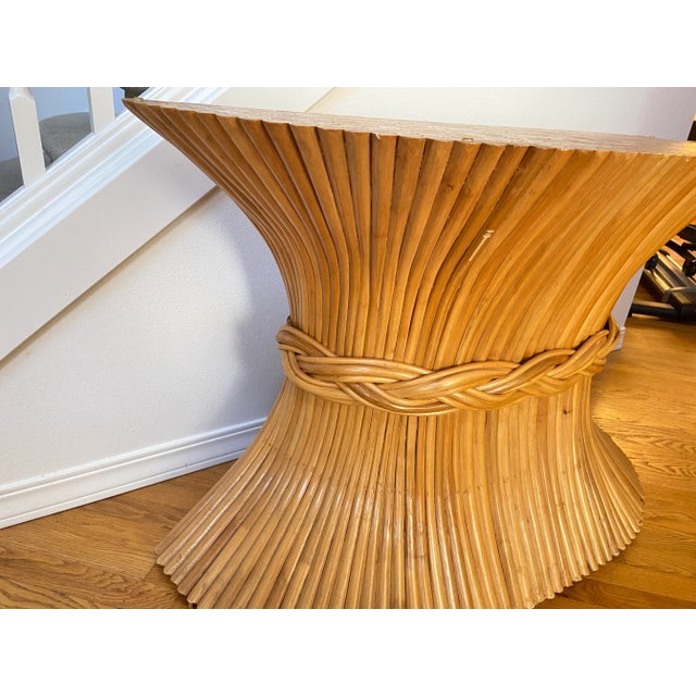 Tan Sheaf of Wheat Entry Table by McGuire, 1970s For Sale - Image 8 of 12