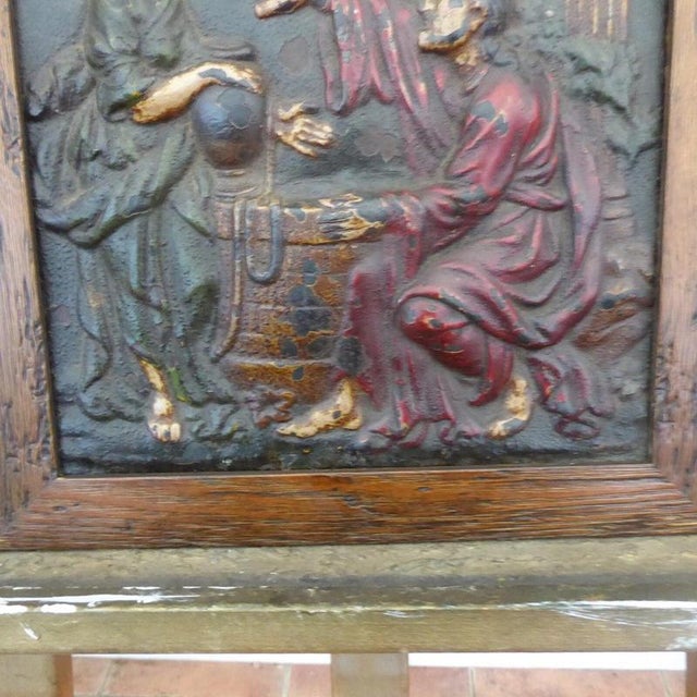 18th Century Cast Iron Religious Figural Plaque, 1760 For Sale - Image 3 of 17