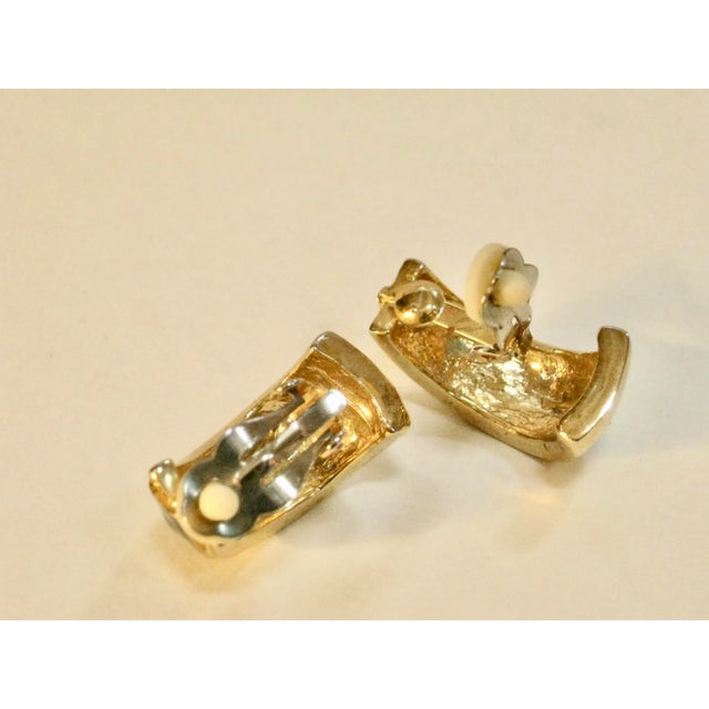 1980s Vintage Black Onyx Clear Crystal Accents Earrings, 2 Pieces For Sale - Image 4 of 4