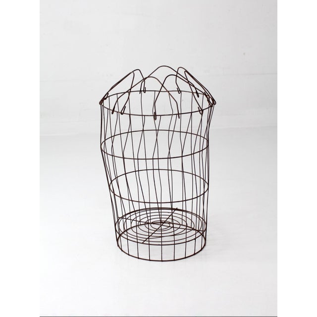 Antique Wire Gathering Basket For Sale - Image 18 of 18
