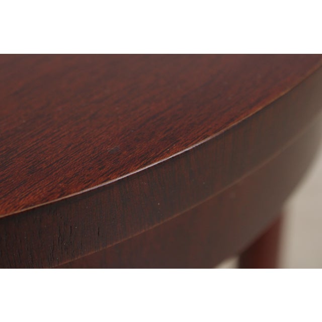 Wood Pair of Baker Mahogany Round Plant Lamp Stands For Sale - Image 7 of 13