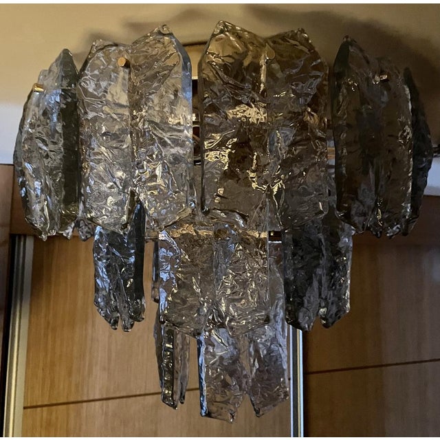 Ceiling Lamp in Gilt Brass & Glass by J.T. Kalmar for Palazzo, 1970s For Sale - Image 3 of 9