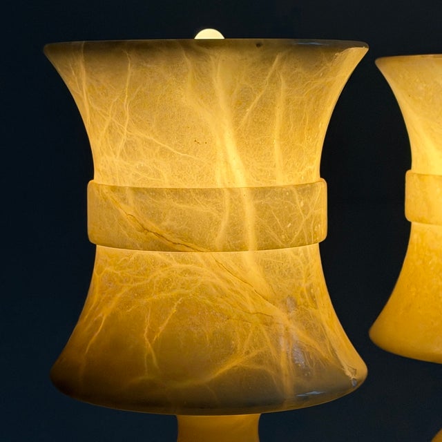 Vintage Alabaster Lamps, 1960s, Set of 2 For Sale - Image 13 of 14