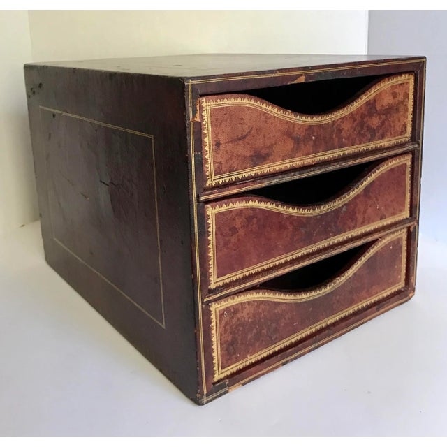 Metal Antique c.p. Leathercraft 3 Drawer File Organizer For Sale - Image 7 of 11