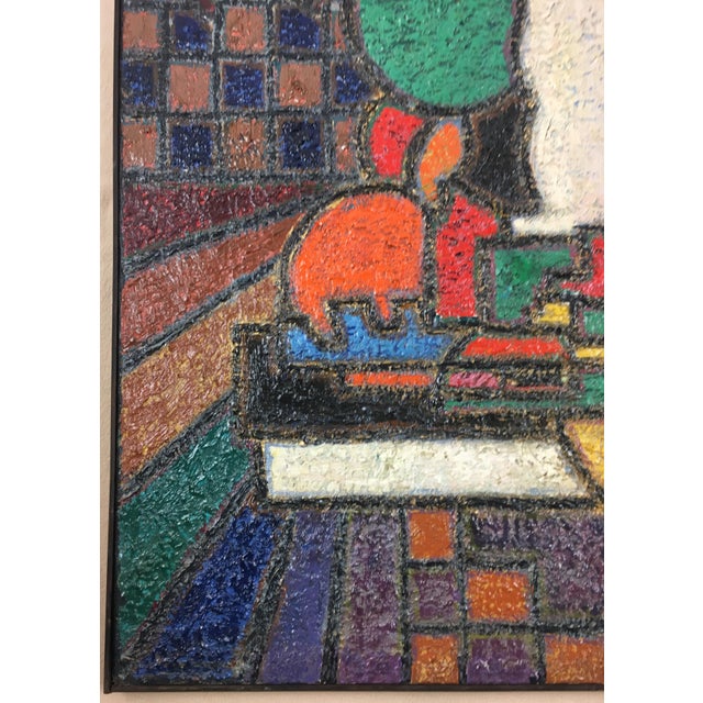 Original 20th Century Abstract Painting by Rene Ravaute For Sale - Image 10 of 11