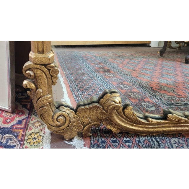 Chinoiserie Fine French Rococo Style Gilt Wood Wall or Mantel Mirror For Sale - Image 3 of 10