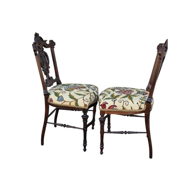 Pair of 19th Century Rosewood Princess Chairs Heavily Carved Detail Rosewood. For Sale In Philadelphia - Image 6 of 8
