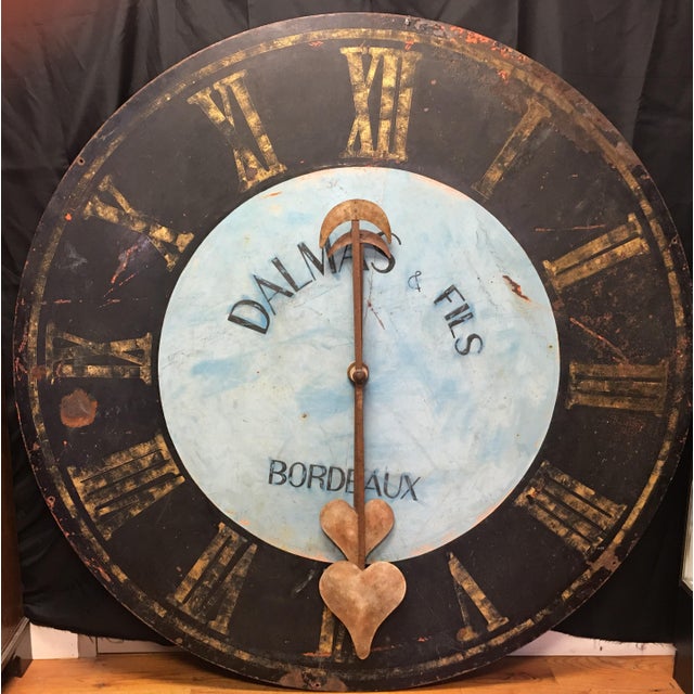 1910s Antique French Advertising Metal Clock For Sale - Image 12 of 12