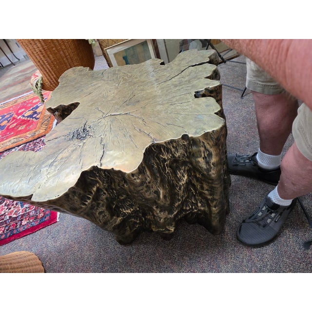 1970s MCM Bronze Large Tree Trunk Table Base by Century Furniture Co. Grand Tour For Sale - Image 5 of 9