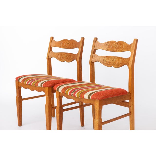 Danish Modern Oak Dining Chairs by Henning Kjærnulf for EG Furniture, 1970s, Set of 4 For Sale - Image 9 of 10