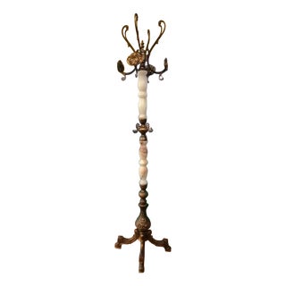 Coat Stand in Bronze and Marble, 1890s For Sale
