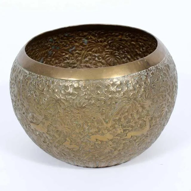 English Brass Bowl With Indian Hunting Scenes For Sale - Image 3 of 7