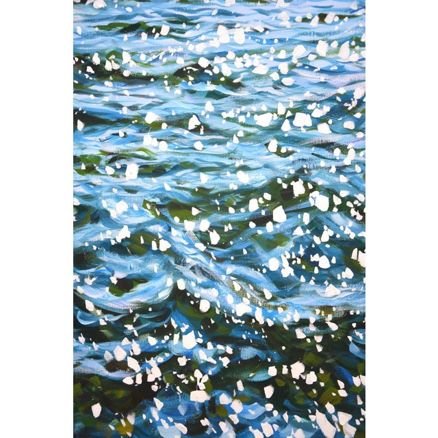 Glare on the waves.Modern Original Painting. For Sale - Image 4 of 10