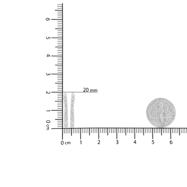.925 Sterling Silver 1/4 cttw Miracle-Set Round-Cut Diamond Hoop Earring (I-J Color, I2-I3 Clarity) For Sale In New York - Image 6 of 6
