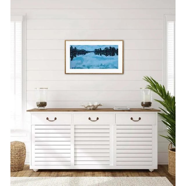 Quiet Places & Coastal — Cloud Reflections Original oil painting by Haas, 24 x 12 unframed on stretched canvas, signed....