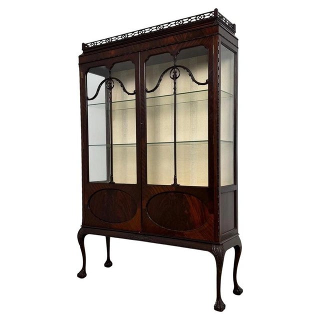 Antique English Mahogany Display Cabinet by Morgan & Co., 1900s For Sale - Image 4 of 11