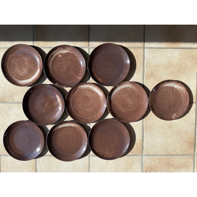 Handmade Ceramic Dinner and Serving Plates from Serocka, Germany, 1970s, Set of 10 For Sale - Image 13 of 13