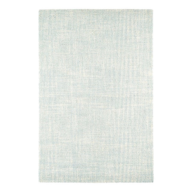 Dash & Albert by Annie Selke Crosshatch Sky Micro Hooked Wool Rug, 4' x 6' For Sale