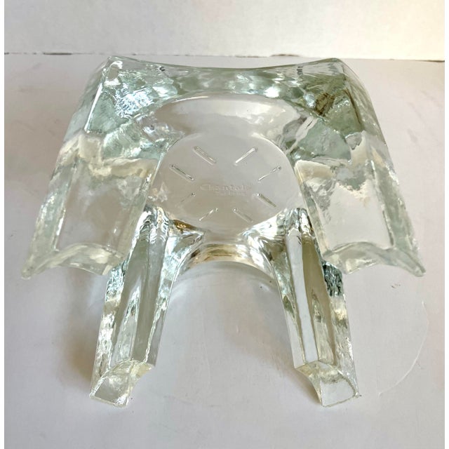 Vintage Chantal Sculptural Ice Glass Trivet & Display Pedestal For Sale - Image 9 of 12