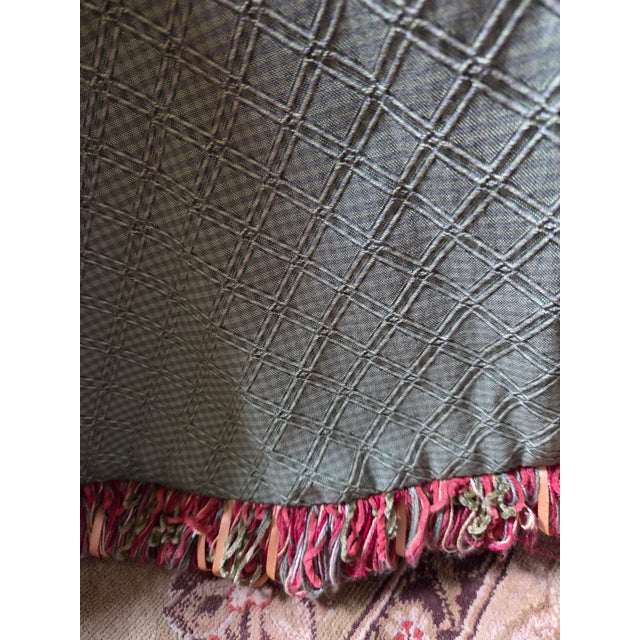Custom Side Accent Table – Hand-Painted Metal Top & Fabric Skirt For Sale - Image 10 of 14