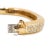 Gold Vintage Swiss 18k Yellow Gold 4.50ct Pave Diamond Hinged Rounded Bangle Bracelet For Sale - Image 8 of 8