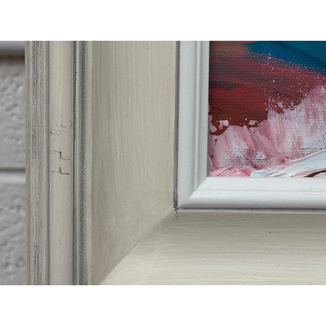 Pink & Turquoise Abstract Expressionist Painting by Contemporary British Artist 2025 For Sale - Image 16 of 18