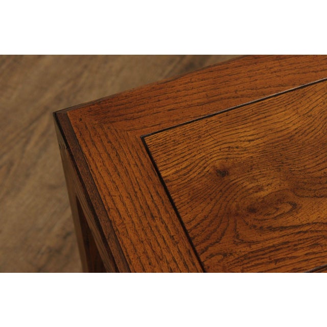 Henredon 'Artefacts' Oak and Brass Campaign End Table For Sale In Philadelphia - Image 6 of 12