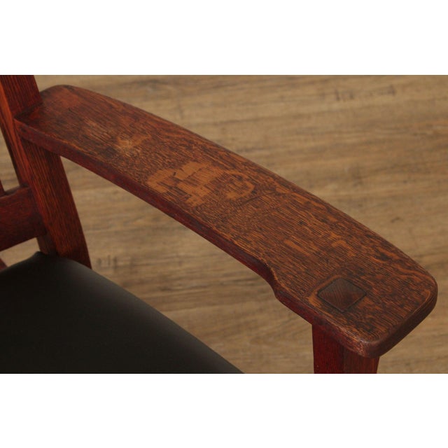 Wood Mission Style Antique Oak Rocking Chair For Sale - Image 7 of 12