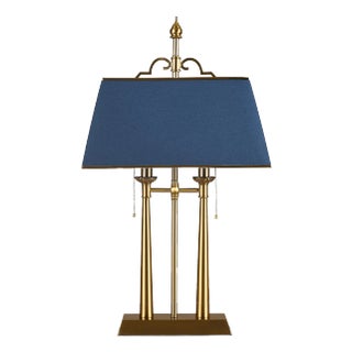 Pasargad Home Executive Table Lamp, Gold/Blue For Sale