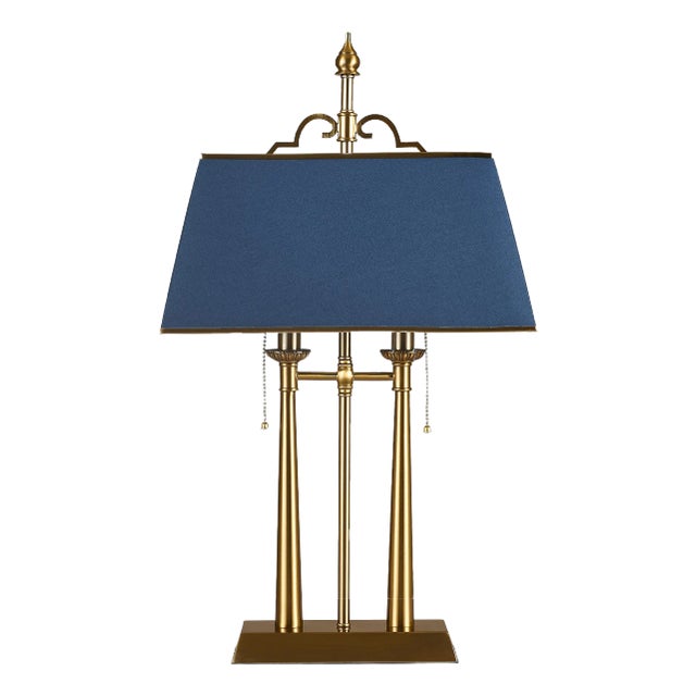 Pasargad Home Executive Table Lamp, Gold/Blue For Sale