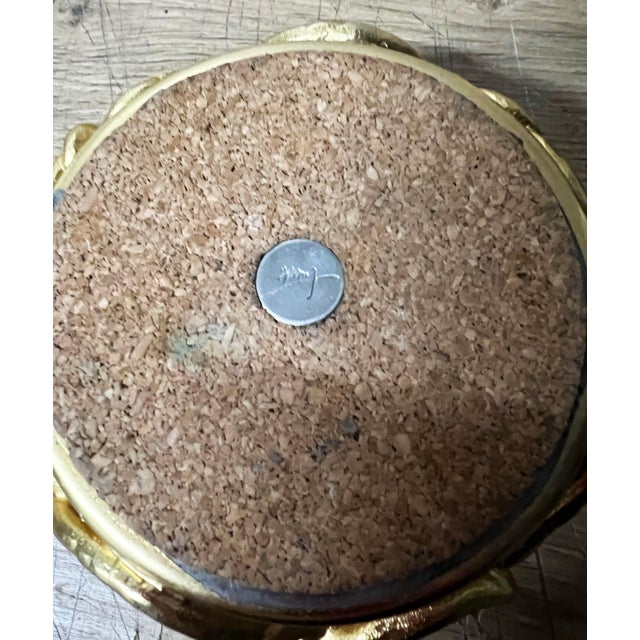 Michael Aram 1990s Michael Aram Vintage Silver/Gold Tone Pair Wine Coasters For Sale - Image 4 of 7