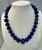 Early 21st Century Vintage Lapis Lazuli Single Strand Necklace Yellow Gold 14K Clasp With Diamond For Sale - Image 5 of 18
