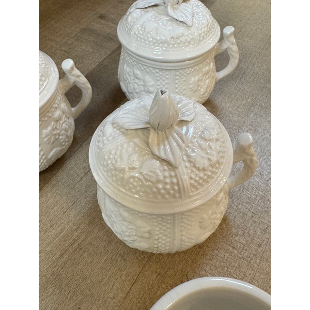 Mottahedeh Museum Reproductions “Musée Des Arts” Pot De Crème Cups + Lids, Set of Four For Sale - Image 4 of 11