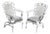 Vintage Woodard Era Floral Wrought Iron Springer Garden Patio Arm Chair - A Pair For Sale