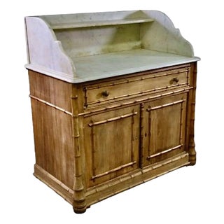 19th Century Walnut Faux Bamboo Cabinet For Sale