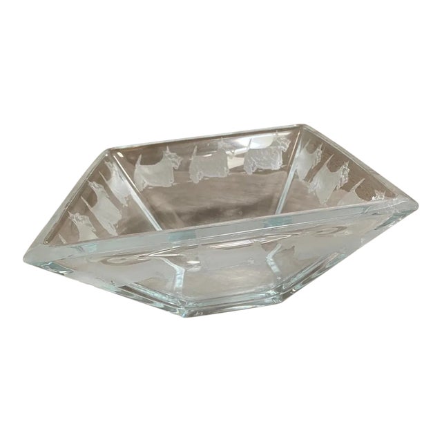 Custom Designed Clear Glass Kelty Dog Bowl For Sale