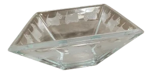 Custom Designed Clear Glass Kelty Dog Bowl