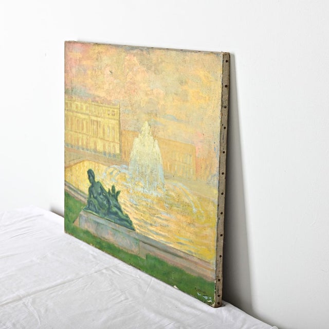 Early 20th Century French Vintage Robert Mahias Painting, Versailles at Sunset For Sale - Image 5 of 10