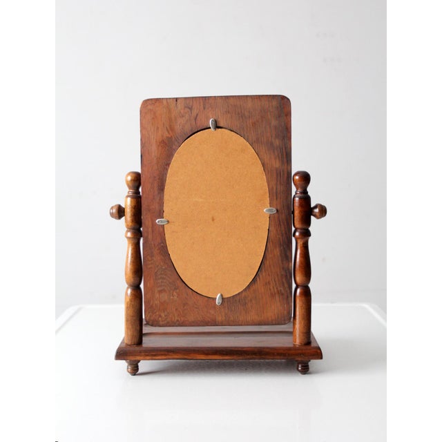 Antique Wooden Vanity Mirror For Sale - Image 6 of 11