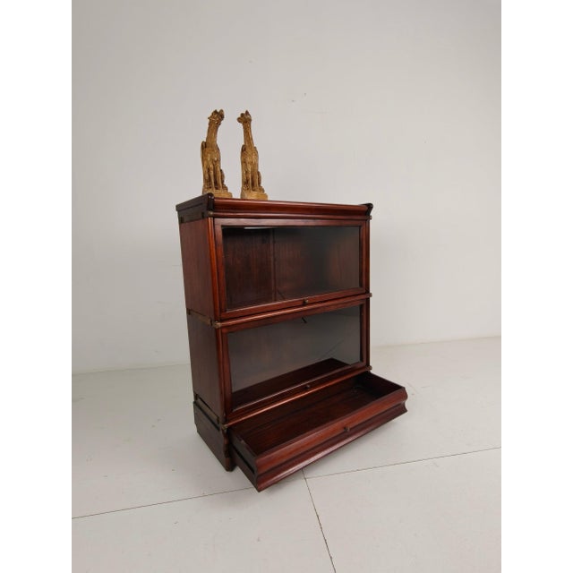 Wood Modular Mahogany Bookcase with Under-Drawers from Globe-Wernicke For Sale - Image 7 of 9