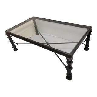 1980s Vintage Giacometti Style Iron Coffee Table For Sale