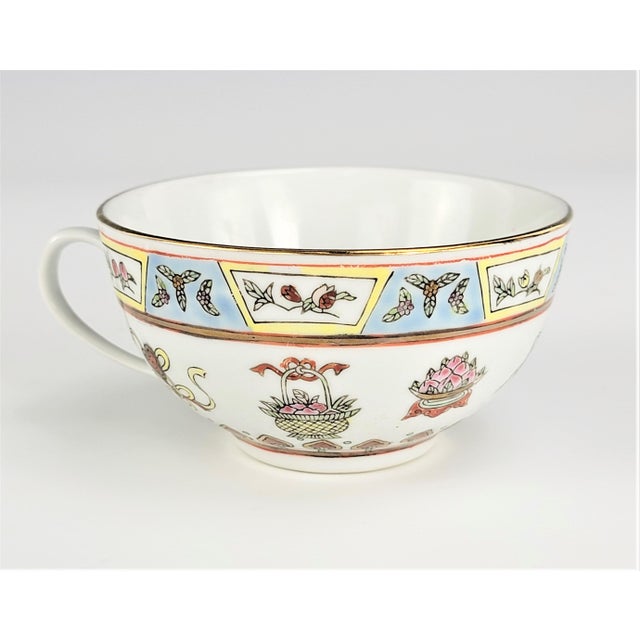 Jingdezhen Guangcai Porcelain Tea Cup and Saucer With Eight Treasures Motif For Sale In San Francisco - Image 6 of 10