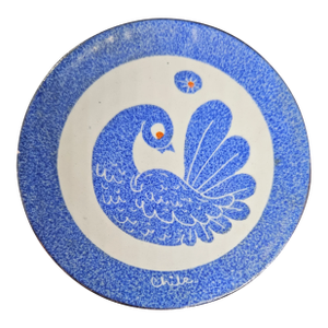 Mid-Century Enamel Dove on Copper Miniature Art, Chile
