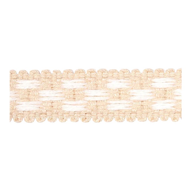 Sample - Schumacher Crawford Check Tape Narrow in Ecru For Sale