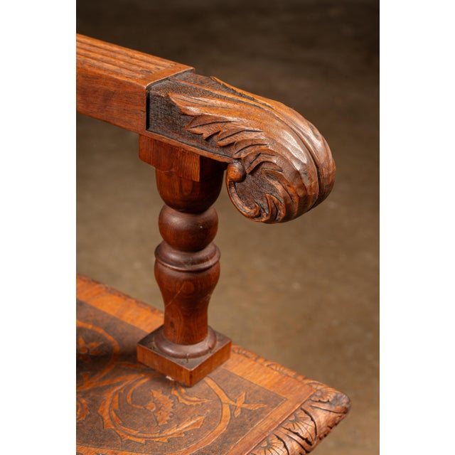 Late 19th-Century Gothic Revival Carved Wood Wainscot Armchair For Sale - Image 10 of 12