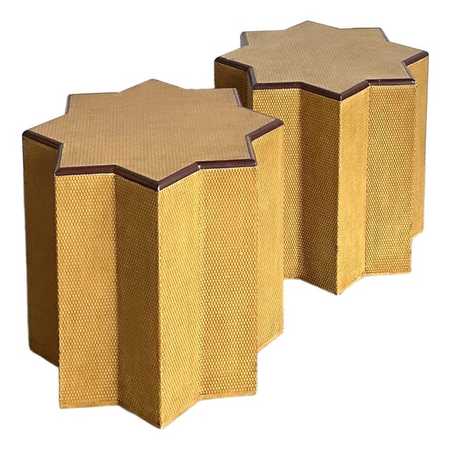 Vintage Star Shaped Molded Resin Side Tables . A Pair For Sale