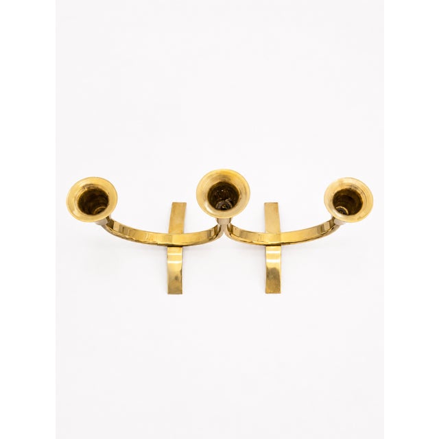 Mid-Century Modern Scandinavian Brass Candleholder by Gunnar Ander for Ystad Metall, 1960s For Sale - Image 3 of 6